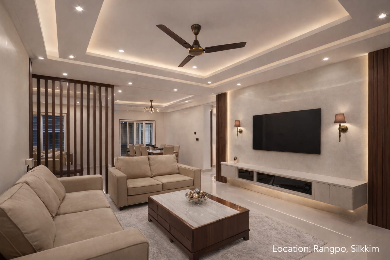 Contemporary furnished living room by Luxentra